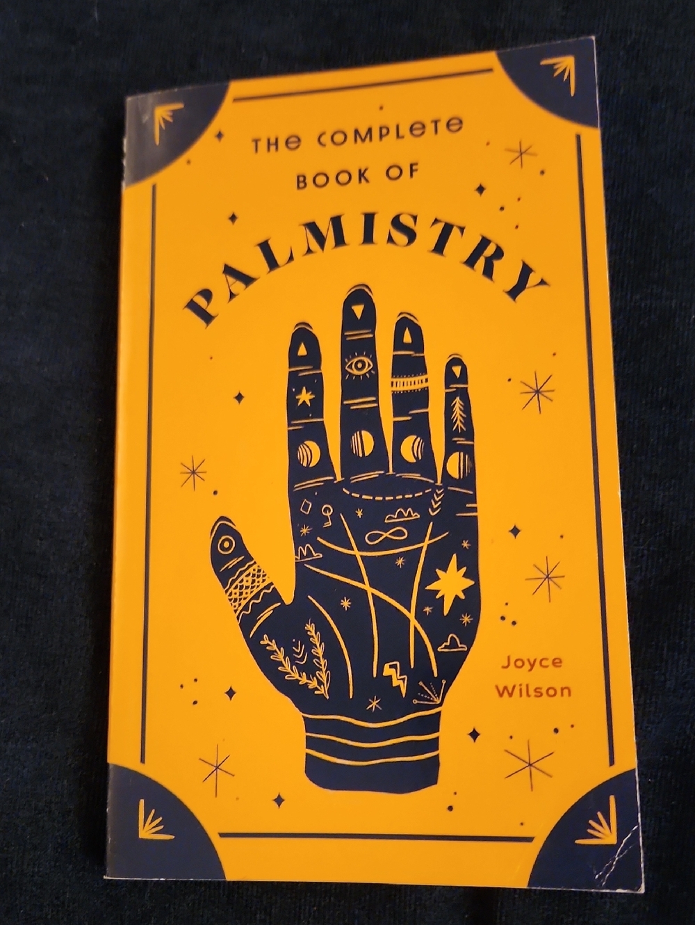 The Complete Book of Palmistry - Yellow & Navy Hand Illustration